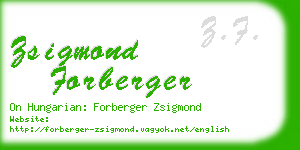 zsigmond forberger business card